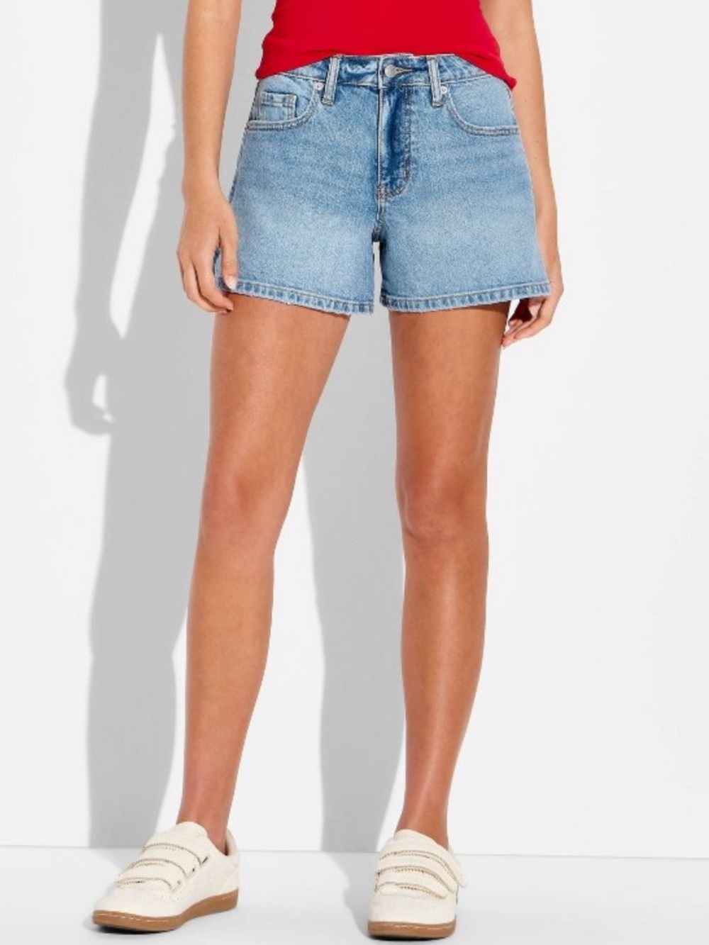 Women's Mid-Rise Midi Denim Shorts - Wild Fable™ Medium Wash NWT